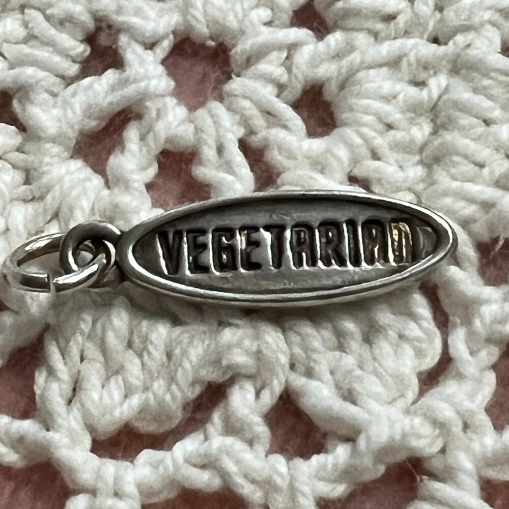 Vintage Silver Vegetarian Charm